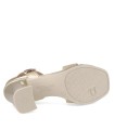 SANDALIAS CÓMODAS DE TACÓN DE PIEL METALIZADAS PARA MUJER PITILLOS 11223 ORO