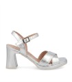 SANDALIAS ELEGANTES DE TACÓN EN PIEL PARA MUJER PITILLOS 11223 PLATA