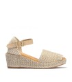 SANDALIA VALENCIANA DE MUJER CON HEBILLA EN RAFIA BEIGE PITILLOS 11260