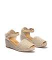 SANDALIA VALENCIANA DE MUJER CON HEBILLA EN RAFIA BEIGE PITILLOS 11260