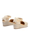 SANDALIA VALENCIANA DE MUJER CON HEBILLA EN RAFIA BEIGE PITILLOS 11260