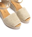 SANDALIA VALENCIANA DE MUJER CON HEBILLA EN RAFIA BEIGE PITILLOS 11260