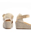 SANDALIA VALENCIANA DE MUJER CON HEBILLA EN RAFIA BEIGE PITILLOS 11260