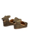 SANDALIAS VALENCIANAS DE MUJER CON CUÑA EN RAFIA PITILLOS 11260 KAKI