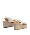 SANDALIAS DE TIRAS CRUZADAS EN PIEL CON CUÑA PARA MUJER PITILLOS 11270 BEIGE