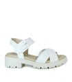 SANDALIA BLANCA DE PIEL CÓMODA CON TIRAS CRUZADAS PARA MUJER PITILLOS 2832