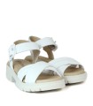 SANDALIA BLANCA DE PIEL CÓMODA CON TIRAS CRUZADAS PARA MUJER PITILLOS 2832