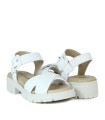 SANDALIA BLANCA DE PIEL CÓMODA CON TIRAS CRUZADAS PARA MUJER PITILLOS 2832
