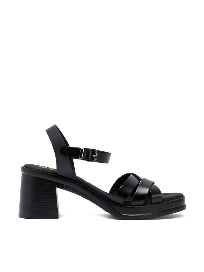 SANDALIAS DE TACÓN EN PIEL PORRONET ISIE 3052 NEGRO