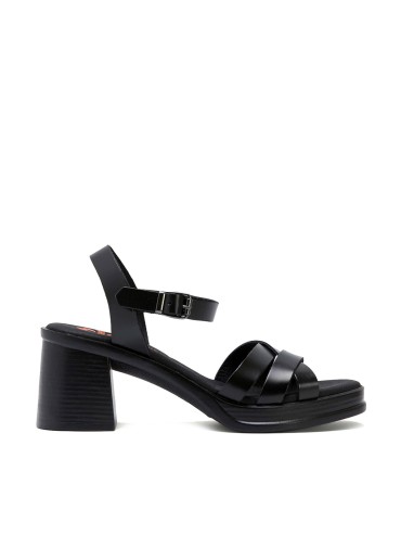 SANDALIAS DE TACÓN EN PIEL PORRONET ISIE 3052 NEGRO