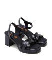 SANDALIAS DE TACÓN EN PIEL PORRONET ISIE 3052 NEGRO