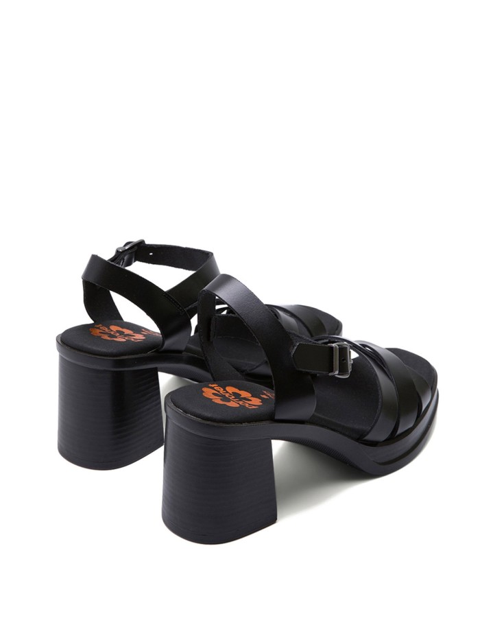 SANDALIAS DE TACÓN EN PIEL PORRONET ISIE 3052 NEGRO