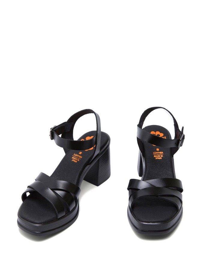 SANDALIAS DE TACÓN EN PIEL PORRONET ISIE 3052 NEGRO