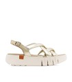 SANDALIA DE CUÑA DE PIEL PARA MUJER PORRONET DANIELA 3257 ORO