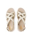 SANDALIA DE CUÑA DE PIEL PARA MUJER PORRONET DANIELA 3257 ORO