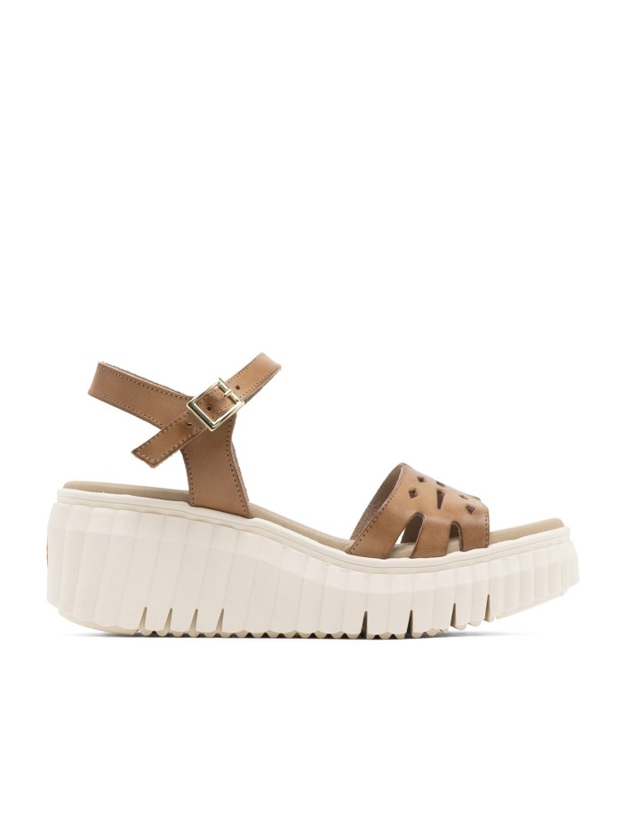 SANDALIAS DE PIEL PARA MUJER CON CUÑA PORRONET ENOLA 3272 CUERO