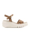 SANDALIAS DE PIEL PARA MUJER CON CUÑA PORRONET ENOLA 3272 CUERO