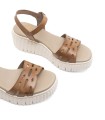 SANDALIAS DE PIEL PARA MUJER CON CUÑA PORRONET ENOLA 3272 CUERO