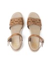 SANDALIAS DE PIEL PARA MUJER CON CUÑA PORRONET ENOLA 3272 CUERO