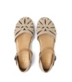 SANDALIAS DE PIEL DE SERRAJE CON CUÑA PARA MUJER PORRONET BRUNA 3250 TAUPE