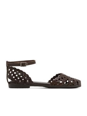 SANDALIA PLANTA EN PIEL ENREJADA PARA MUJER PORRONET ARIA 3202 MOKA