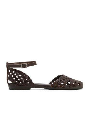 SANDALIA PLANTA EN PIEL ENREJADA PARA MUJER PORRONET ARIA 3202 MOKA