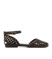 SANDALIA PLANTA EN PIEL ENREJADA PARA MUJER PORRONET ARIA 3202 MOKA