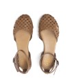 SANDALIA PLANA DE PIEL ENREJADA PARA MUJER PORRONET ARIA 3202 TAUPE