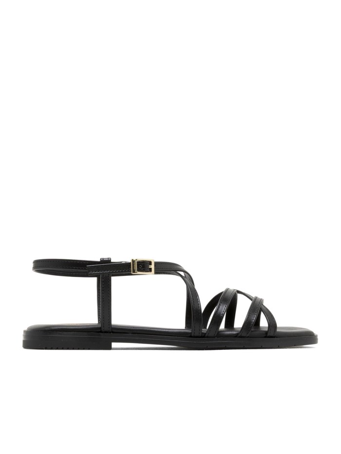SANDALIA PLANA DE TIRAS DE PIEL PARA MUJER PORRONET BONNIE 3221 NEGRO