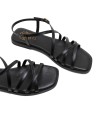 SANDALIA PLANA DE TIRAS DE PIEL PARA MUJER PORRONET BONNIE 3221 NEGRO