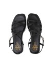SANDALIA PLANA DE TIRAS DE PIEL PARA MUJER PORRONET BONNIE 3221 NEGRO