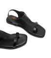 SANDALIA PLANA DE PIEL CON HEBILLA PARA MUJER PORRONET BERTA 3219 NEGRO