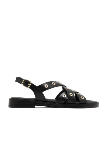 SANDALIA PLANA DE PIEL CON TACHUELAS PARA MUJER PORRONET CHLOE 3234 MOKA