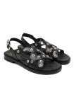 SANDALIA PLANA DE PIEL CON TACHUELAS PARA MUJER PORRONET CHLOE 3234 MOKA