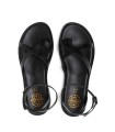 SANDALIA PLANA ESCLAVA DE PIEL PARA MUJER PORRONET CECILIA 3230 NEGRO