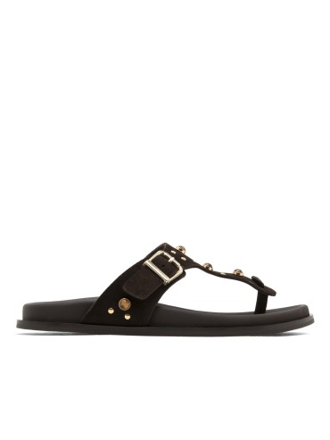 SANDALIA PLANA DE DEDO EN PIEL PARA MUJER PORRONET HARPER 3294 MOKA