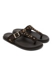 SANDALIA PLANA DE DEDO EN PIEL PARA MUJER PORRONET HARPER 3294 MOKA