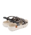 SANDALIA DE PIEL CON CUÑA PARA MUJER PORRONET DANIELA 3257 PLOMO
