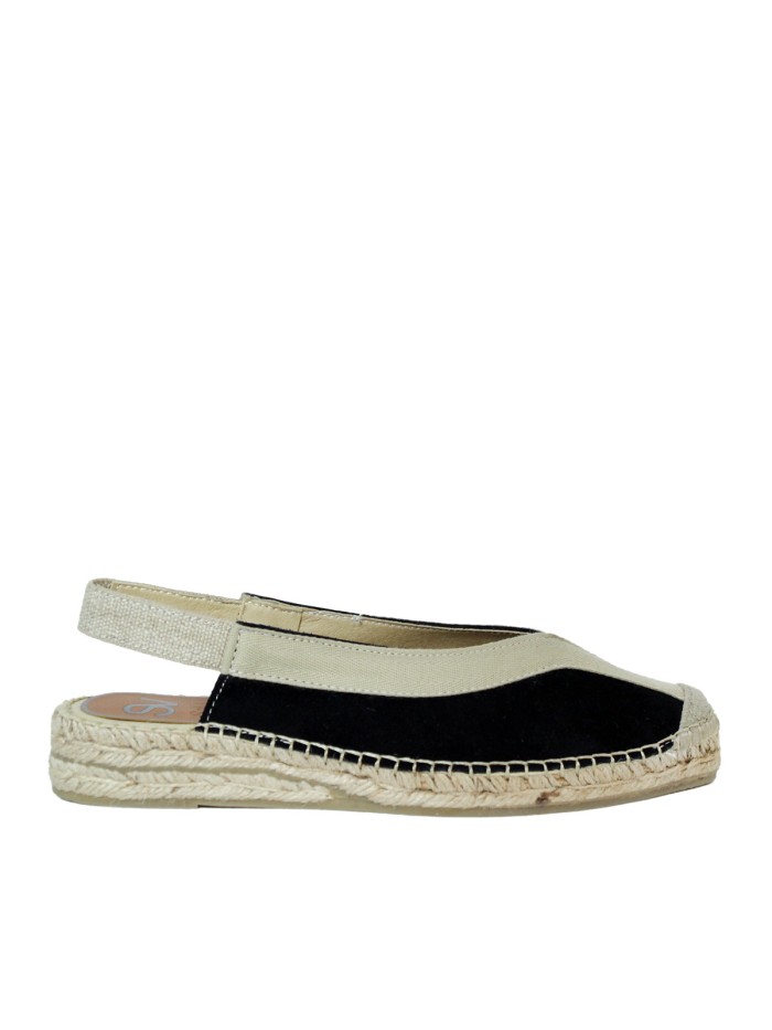 ALPARGATAS DE YUTE PLANAS PARA MUJER SALVI 332 NEGRO