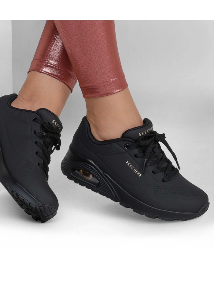 ZAPATILLAS CON CAMARA DE AIRE UNO - Stand on Air 73690 SKECHERS NEGRO