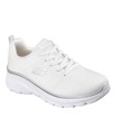 ZAPATILLAS DEPORTIVAS PARA MUJER BLANCAS SKECHERS Fashion Fit 2.0 WHITE_SILVER