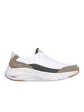 ZAPATILLAS CONFORT TOTAL Y ESTILO NEUTRO SLIP-INS: CONTOUR FOAM - COZY FIT SKECHERS BLANCO Y TAUPE
