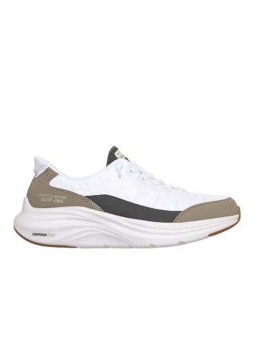 ZAPATILLAS CONFORT TOTAL Y ESTILO NEUTRO SLIP-INS: CONTOUR FOAM - COZY FIT SKECHERS BLANCO Y TAUPE