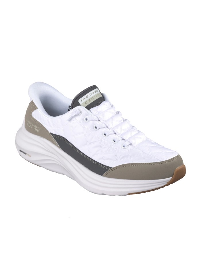 ZAPATILLAS CONFORT TOTAL Y ESTILO NEUTRO SLIP-INS: CONTOUR FOAM - COZY FIT SKECHERS BLANCO Y TAUPE