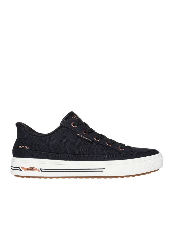 ZAPATILLAS DE LONA PARA MUJER SKECHERS Slip-ins: Arch Fit Arcade - See Ya There 177197 NEGRO