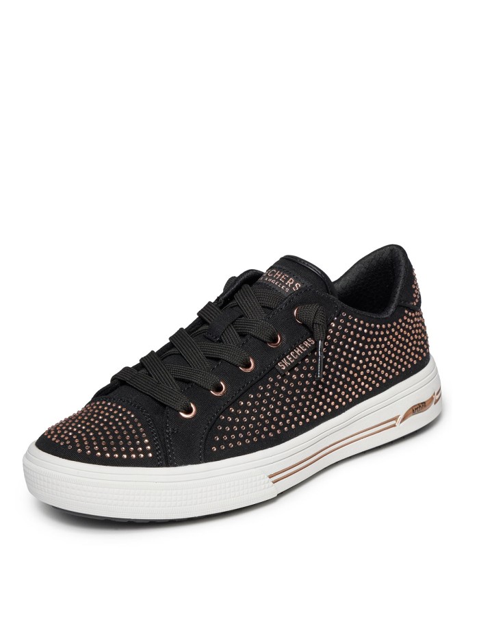 ZAPATILLAS CON PEDRERÍA PARA MUJER SKECHERS Arch Fit Arcade - Gem Steps 177221 NEGRO