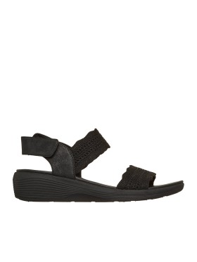 SANDALIAS ELÁSTICAS CON VELCRO PARA MUJER SKECHERS Arya Favorite Finds Blush 119559 NEGRO