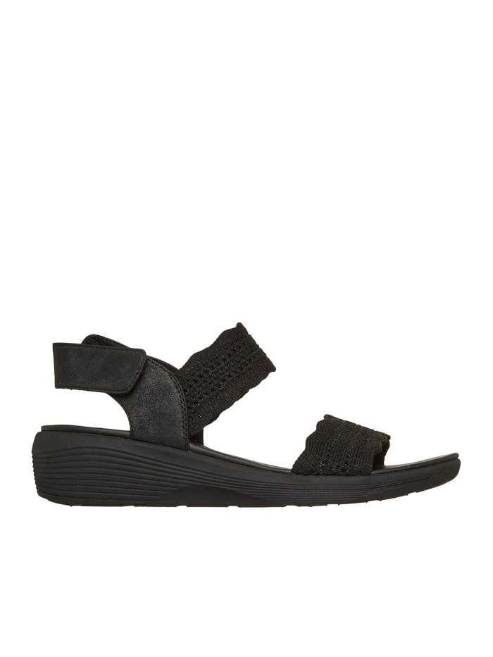 SANDALIAS ELÁSTICAS CON VELCRO PARA MUJER SKECHERS Arya Favorite Finds Blush 119559 NEGRO