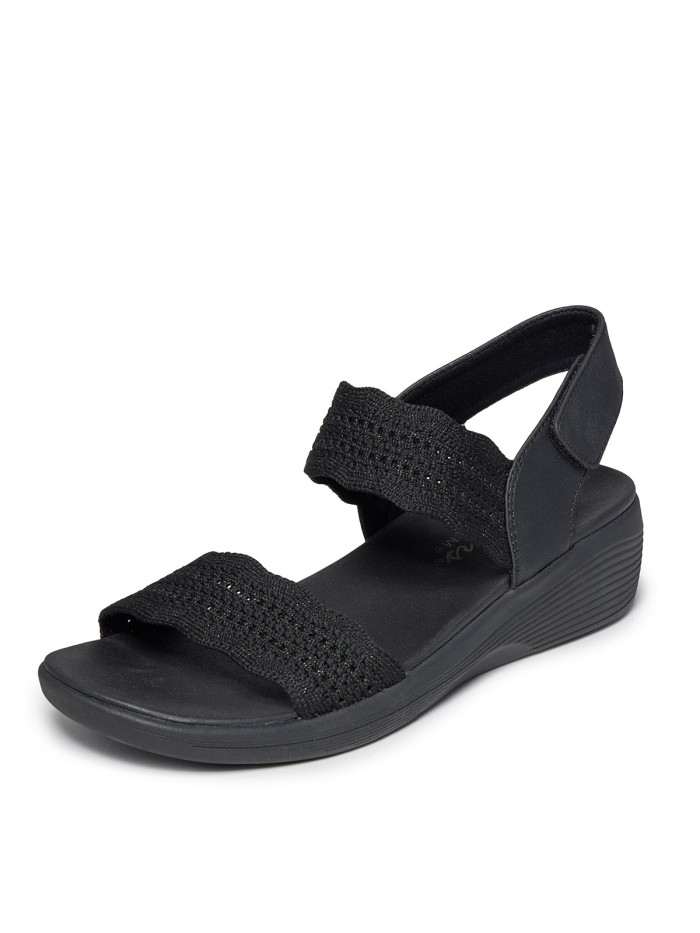 SANDALIAS ELÁSTICAS CON VELCRO PARA MUJER SKECHERS Arya Favorite Finds Blush 119559 NEGRO