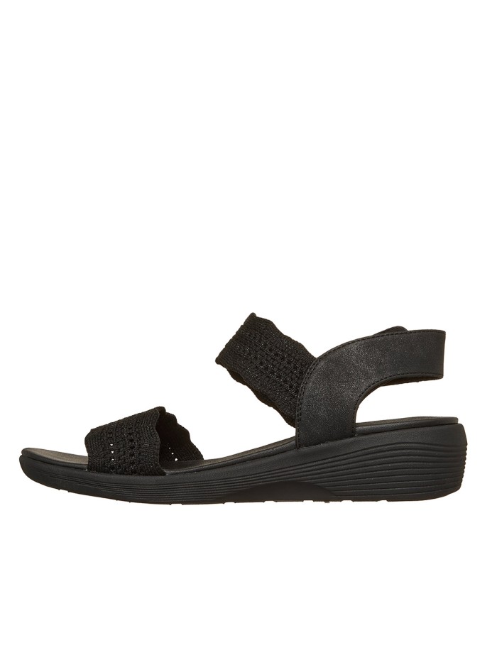 SANDALIAS ELÁSTICAS CON VELCRO PARA MUJER SKECHERS Arya Favorite Finds Blush 119559 NEGRO